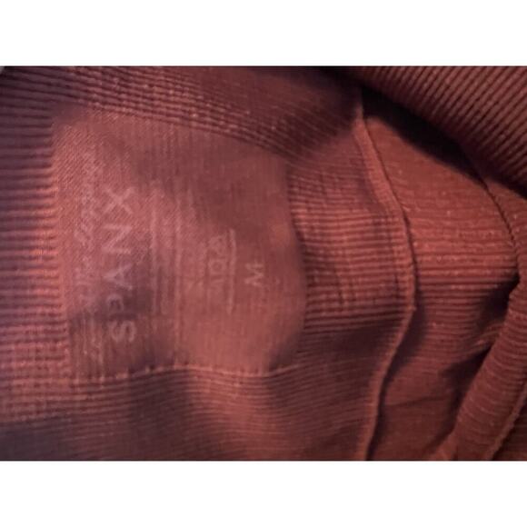 Spanx Leggings Size Medium ribbed Garnet Rose compression workout gym yoga - Picture 9 of 9